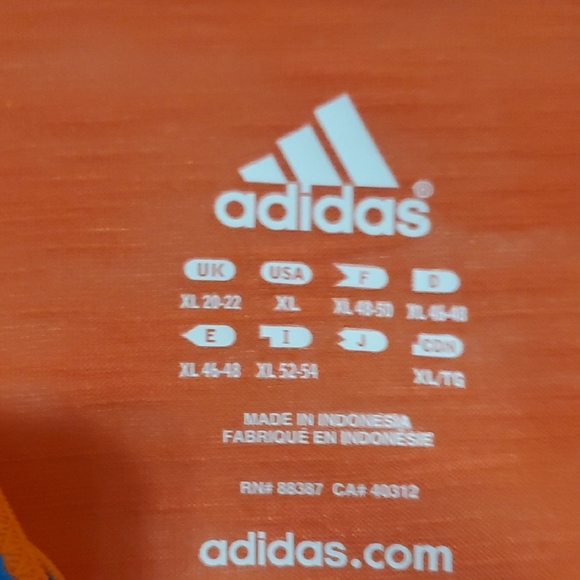 Adidas Women's Orange V-Neck Tee with Blue Accents Amd Blue Tank Top - Picture 4 of 5